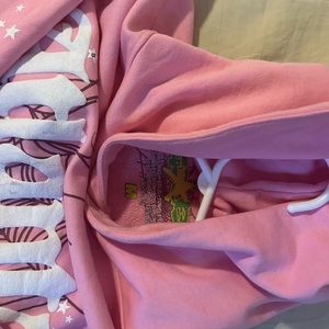 Sp5der worldwide Atlanta pink hoodie